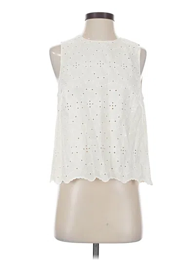 Pre-owned Zara Sleeveless Blouse In White