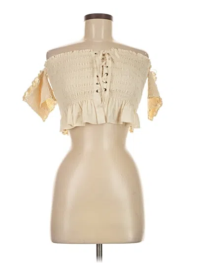 Pre-owned Zara Sleeveless Blouse In White