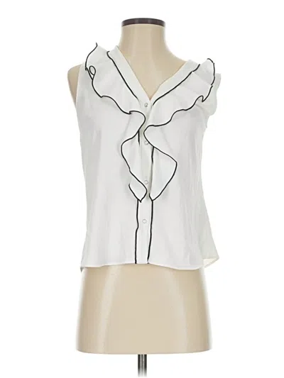 Pre-owned Zara Sleeveless Blouse In White