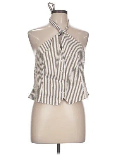 Pre-owned Zara Sleeveless Blouse In White