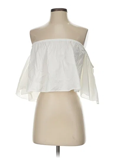 Pre-owned Zara Sleeveless Blouse In White