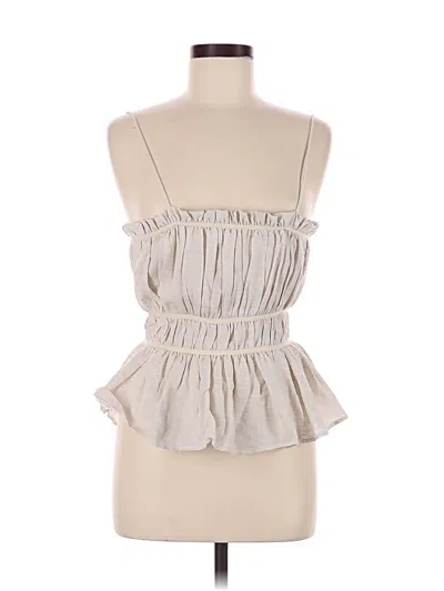 Pre-owned Zara Sleeveless Blouse In White