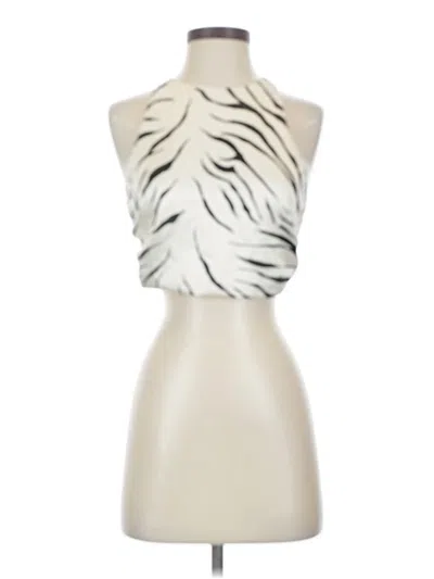 Pre-owned Zara Sleeveless Blouse In White
