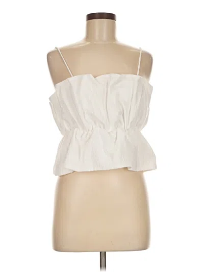 Pre-owned Zara Sleeveless Blouse In White