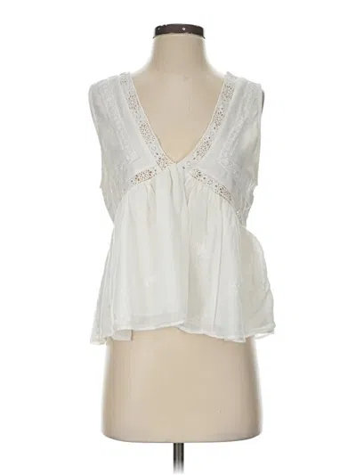Pre-owned Zara Sleeveless Blouse In White