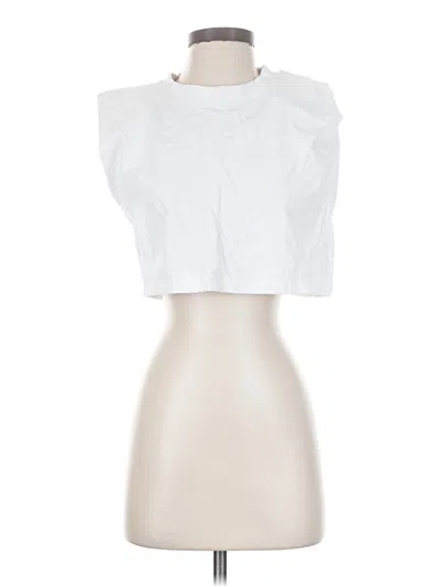 Pre-owned Zara Sleeveless Blouse In White