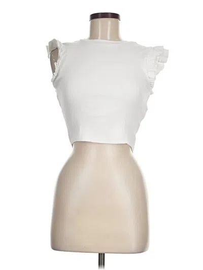 Pre-owned Zara Sleeveless Blouse In White