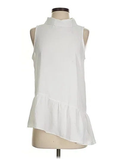 Pre-owned Zara Sleeveless Blouse In White