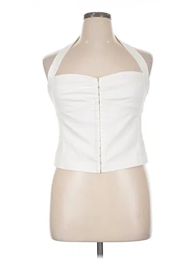 Pre-owned Zara Sleeveless Blouse In White