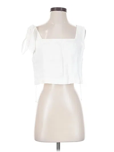 Pre-owned Zara Sleeveless Blouse In White