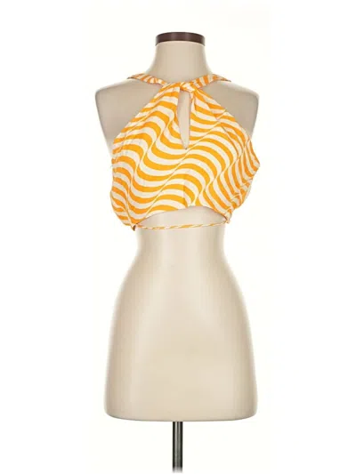 Pre-owned Zara Sleeveless Blouse In Yellow