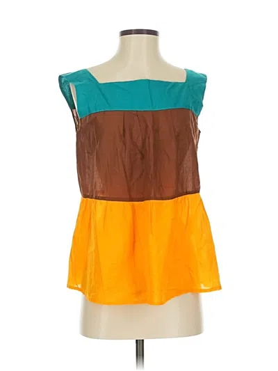 Pre-owned Zara Sleeveless Blouse In Yellow