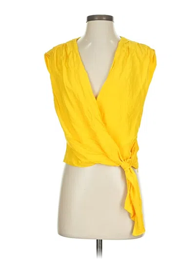 Pre-owned Zara Sleeveless Blouse In Yellow