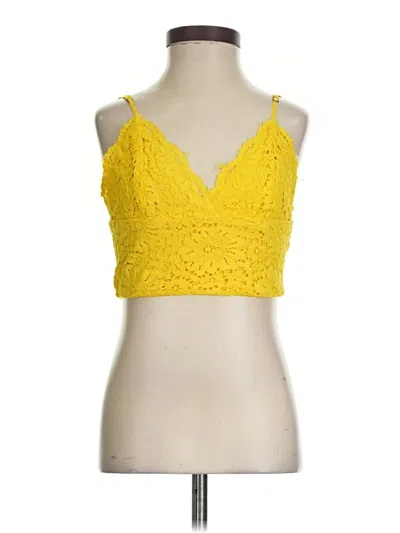 Pre-owned Zara Sleeveless Blouse In Yellow