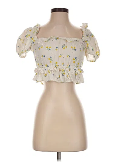 Pre-owned Zara Sleeveless Blouse In Yellow