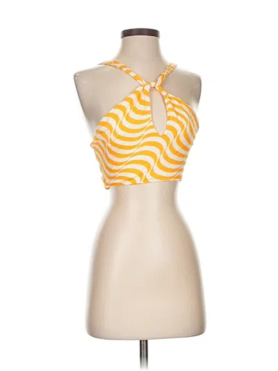 Pre-owned Zara Sleeveless Blouse In Yellow