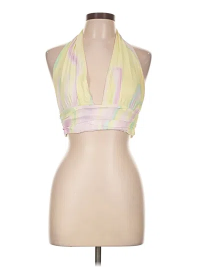 Pre-owned Zara Sleeveless Blouse In Yellow