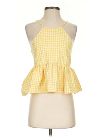 Pre-owned Zara Sleeveless Blouse In Yellow