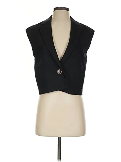 Pre-owned Zara Sleeveless Button Down Shirt In Black
