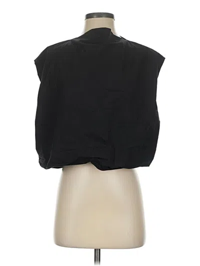 Pre-owned Zara Sleeveless Button Down Shirt In Black