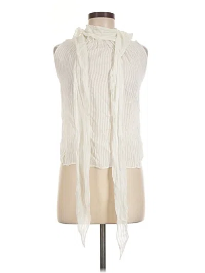 Pre-owned Zara Sleeveless Button Down Shirt In Ivory