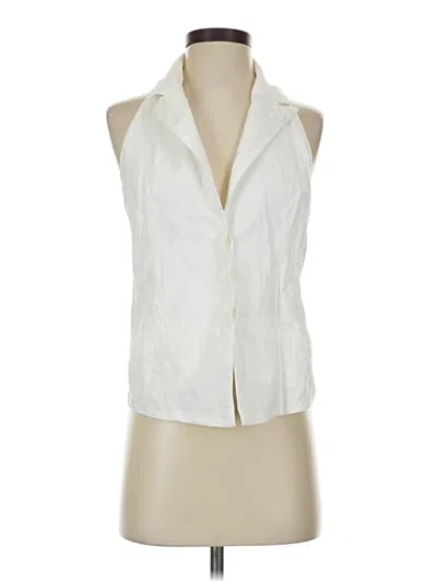 Pre-owned Zara Sleeveless Button Down Shirt In Ivory