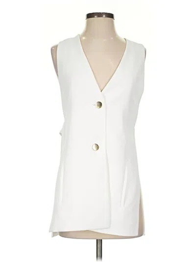 Zara Sleeveless Button Down Shirt In White
