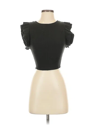 Pre-owned Zara Sleeveless T-shirt In Black