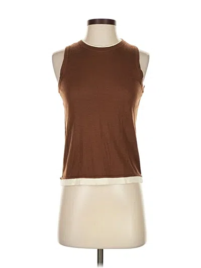 Pre-owned Zara Sleeveless T-shirt In Brown