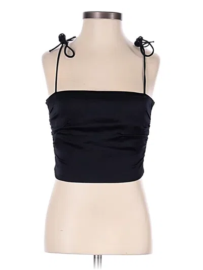 Zara Sleeveless Top Black Halter Neckline Tops
