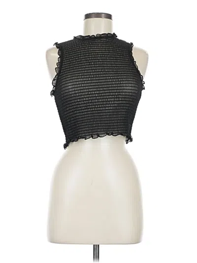 Pre-owned Zara Sleeveless Top Black Halter Neckline Tops
