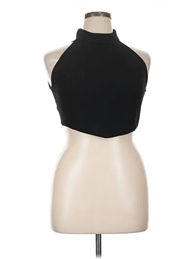 Pre-owned Zara Sleeveless Top Black Halter Neckline Tops