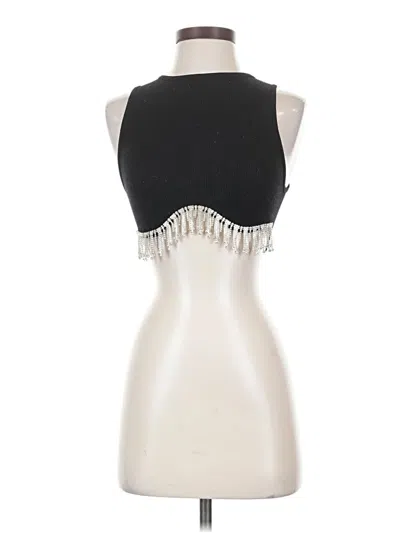 Pre-owned Zara Sleeveless Top Black Halter Neckline Tops