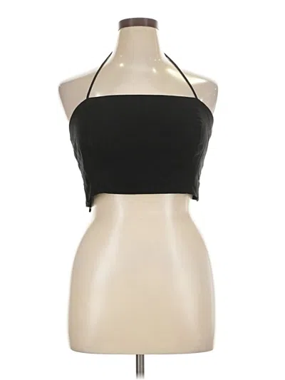 Zara Sleeveless Top Black Halter Neckline Tops