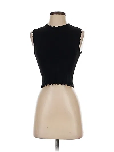 Pre-owned Zara Sleeveless Top Black High Neck Tops