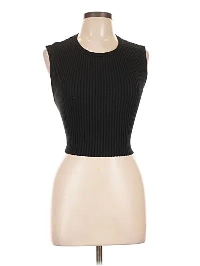 Pre-owned Zara Sleeveless Top Black High Neck Tops