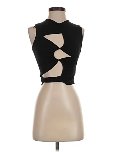 Pre-owned Zara Sleeveless Top Black Keyhole Neckline Tops