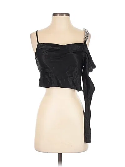 Pre-owned Zara Sleeveless Top Black One Shoulder Neckline Tops