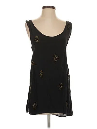 Pre-owned Zara Sleeveless Top Black Scoop Neck Tops