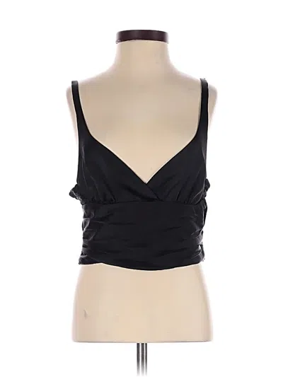 Pre-owned Zara Sleeveless Top Black Solid Pattern Sweetheart Neckline Tops