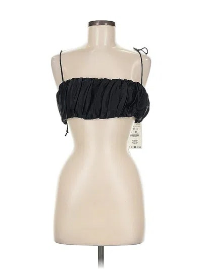 Zara Sleeveless Top Black Strapless Neckline Tops