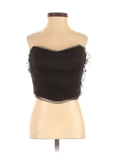 Pre-owned Zara Sleeveless Top Black Strapless Neckline Tops