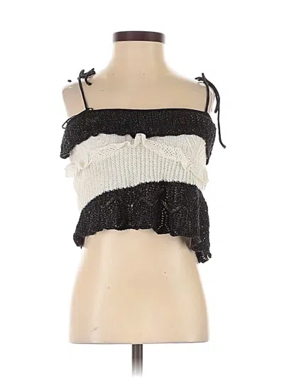 Zara Sleeveless Top Black Strapless Neckline Tops