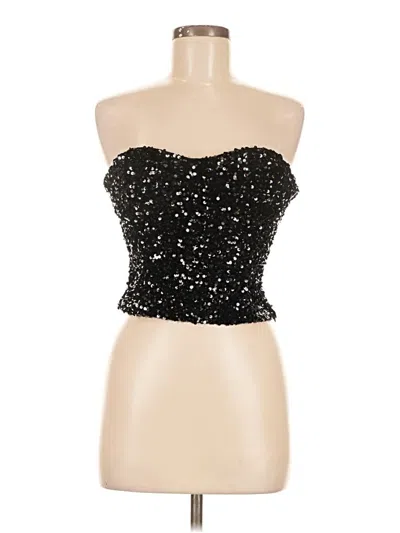 Zara Sleeveless Top Black Strapless Neckline Tops