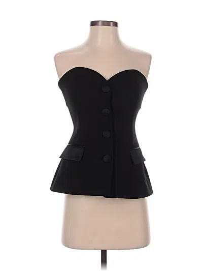Pre-owned Zara Sleeveless Top Black Strapless Neckline Tops