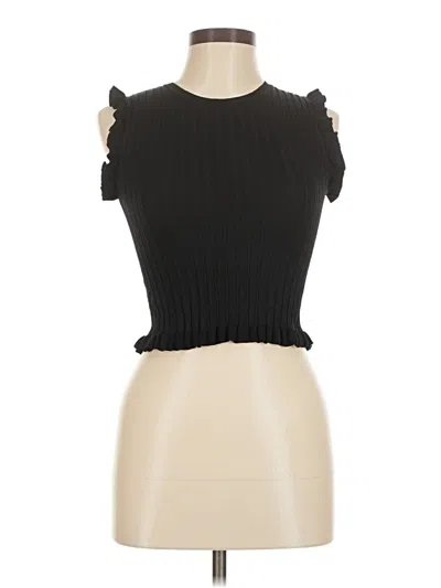 Pre-owned Zara Sleeveless Top Black Strapless Neckline Tops