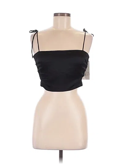 Zara Sleeveless Top Black Strapless Neckline Tops
