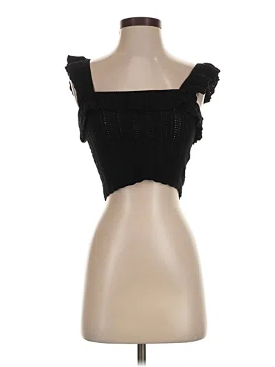 Pre-owned Zara Sleeveless Top Black Strapless Neckline Tops