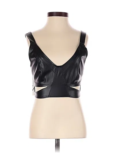 Zara Sleeveless Top Black Sweetheart Neckline Tops