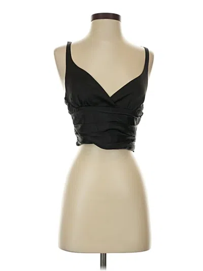 Zara Sleeveless Top Black Sweetheart Neckline Tops